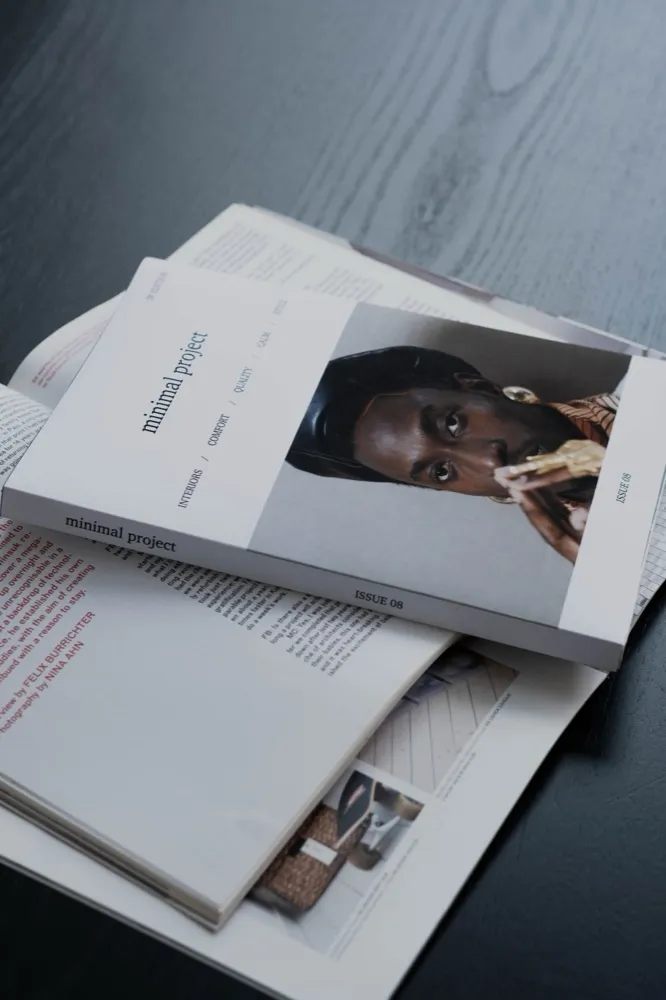 Printed magazine cover and spread for an editorial design project